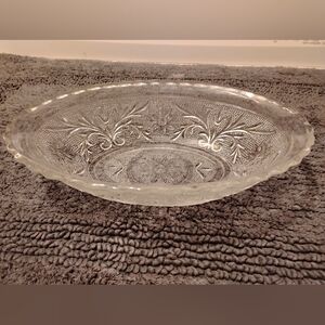 Vintage Depression Glass  Anchor Hocking Oval Serving Dish Sandwich  Pattern